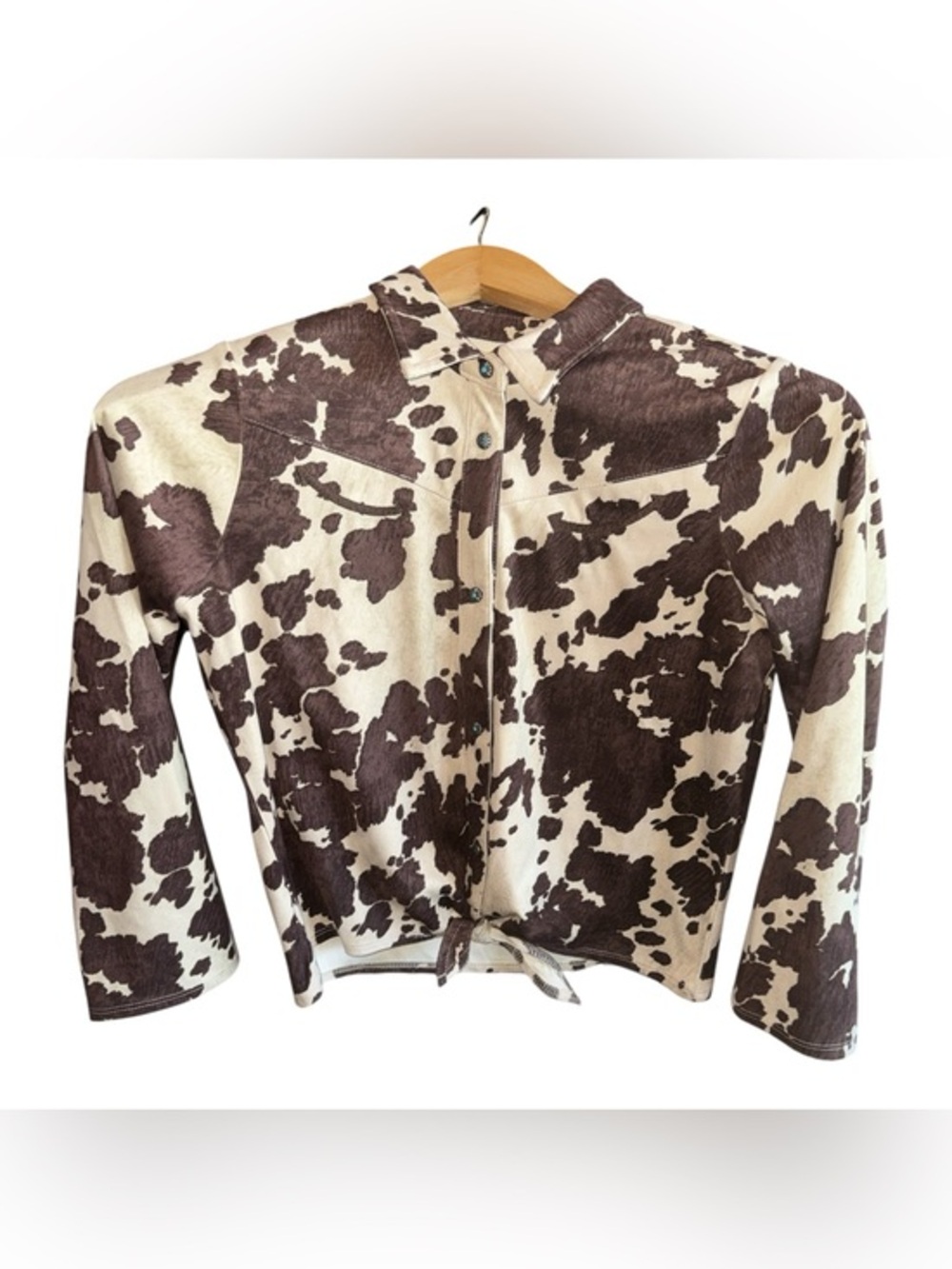 Shyanne Naomi Western shirt Girls Size Large 10/12 Cowgirl Cow Print Button Top